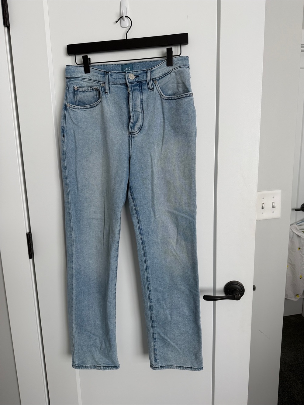 JAG Racel Light Blue Women's High-Rise Straight Jeans. Button Fly